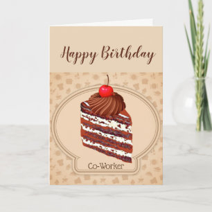 チョコおもしろいケーキ共働き誕生日カード カード