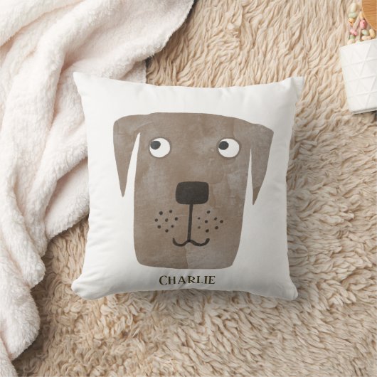 チョコおもしろいラブラドールレトリエバードッグ名前をカスタムする クッション (ブランケット)