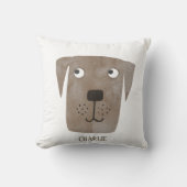 チョコおもしろいラブラドールレトリエバードッグ名前をカスタムする クッション (正面)