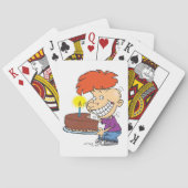 チョコおもしろいーお誕生日ケーキ付き漫画の少年 トランプ (裏面)