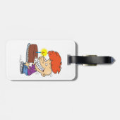 チョコおもしろいーお誕生日ケーキ付き漫画の少年 ラゲッジタグ (裏面横)