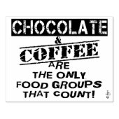 チョコおもしろい&コーヒーウッドアートスタンプ， 4 x 5 ラバースタンプ (インプリント)