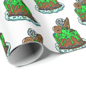 チョコお洒落レートお誕生日ケーキ ラッピングペーパー (ロールコーナー)