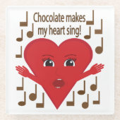 「チョコで歌うハート!」 歌うハート ガラスコースター (正面)