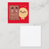 チョコとパンケーキのカップルがバレンタインデーを愛する スクエア名刺 (正面/裏面)