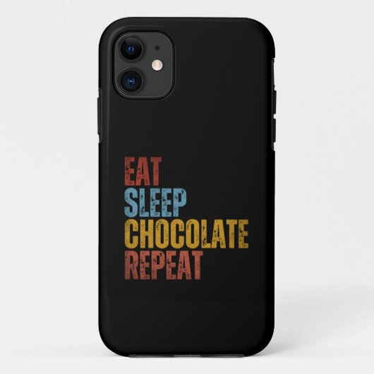 チョコを食べる 睡眠 チョコを食べる リピート Case-Mate iPhoneケース (裏面)