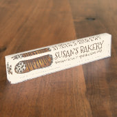 チョコイタリアンチップカノーリベーカリーパティシエ デスクネームプレート (側面)