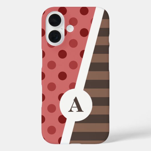 チョコイチゴ水玉模様とストライプ柄 Case-Mate iPhoneケース (裏面)
