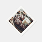 チョコエレガントクッキー&ミルクをテーマにした紙ナプキ スタンダードカクテルナプキン (角)