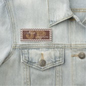 チョコエレガントコレートブラウンユニークシェブロン 名札 (インサイチュ)