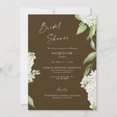 チョコエレガントラブラウンアジサイブライダルシャワー 招待状 (正面)