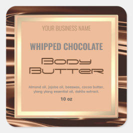 チョコエレガントレ波金ゴールド枠製品ラベル スクエアシール