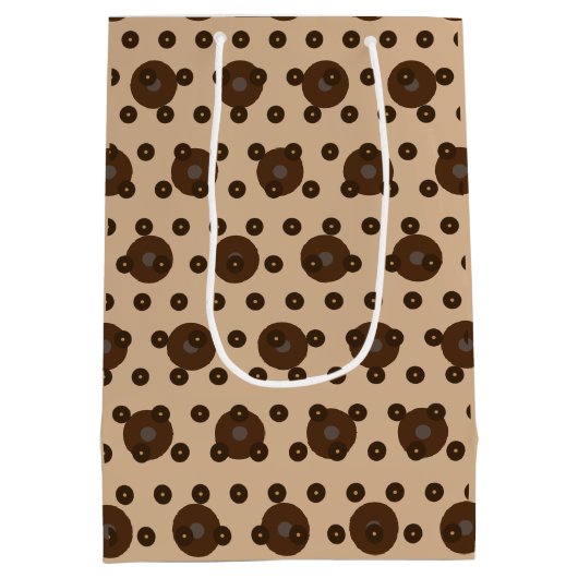チョコカスタムコレートラバーグッディーフェイバーバッグおもしろいユニーク ミディアムペーパーバッグ (裏面)