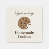 チョコカスタムレットチップクッキー付きナプキンスケッチ スタンダードカクテルナプキン (正面)