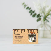 チョコカスタムレートお誕生日ケーキパティシシェフベーカリー 名刺 (スタンド正面)