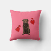 チョコカスタムレートラブラドールバレンタインズデイピロー クッション (裏面)