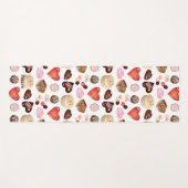 チョコカラフルキャンディハート模様 ヨガマット (正面(横))