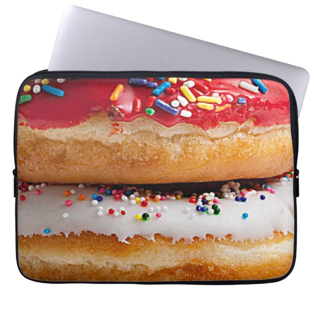 チョコカラフルコレートスイートドーナツ ラップトップスリーブ (正面)