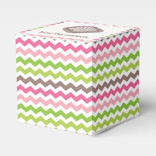 チョコカラフルトストライプトリュフ付きシェブロン フェイバーボックス (正面サイド)