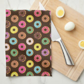 チョコカラフルレートのドーナツ型 キッチンタオル (四つ折り)