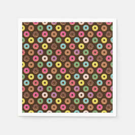 チョコカラフルレートのドーナツ型 スタンダードカクテルナプキン