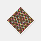 チョコカラフルレートのドーナツ型 スタンダードカクテルナプキン (角)