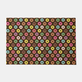 チョコカラフルレートのドーナツ型 ドアマット