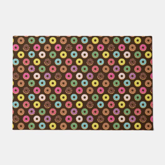 チョコカラフルレートのドーナツ型 ドアマット (正面)