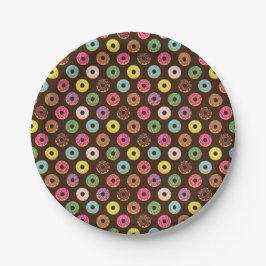 チョコカラフルレートのドーナツ型 ペーパープレート