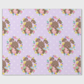 チョコカラフルートイースターバニー&エッグス ラッピングペーパー (フラット)