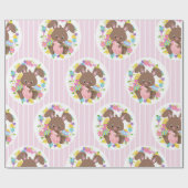 チョコカラフルートイースターバニー&エッグス ラッピングペーパー (フラット)