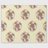 チョコカラフルートイースターバニー&エッグス ラッピングペーパー (フラット)