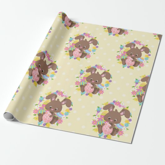 チョコカラフルートイースターバニー&エッグス ラッピングペーパー (アンロールド)