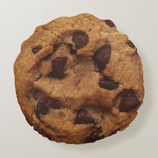 チョコチップクッキーの円形の枕 ラウンドクッション (裏面)