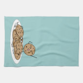 チョコチップクッキーの焼いたなプレートのデザート キッチンタオル (横)