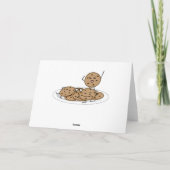 チョコチップクッキーの焼いたなプレートのデザート サンキューカード (裏面)