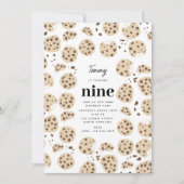 チョコチップクッキーの誕生日パーティーテーマ 招待状 (正面)