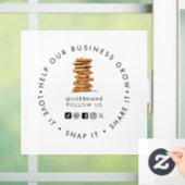 チョコチップクッキー専門店のソーシャルメディアフォロー ウィンドウサイン (ホーム)