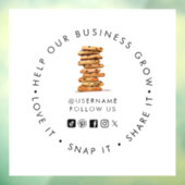 チョコチップクッキー専門店のソーシャルメディアフォロー ウィンドウサイン (シート3)