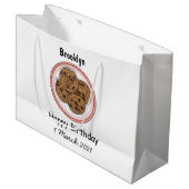 チョコチップクッキー漫画イラスト ラージペーパーバッグ (正面アングル)