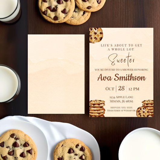 チョコチップクッキー ベイビーシャワーのご招待 招待状