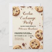 チョコチップベージュクッキー交換パーティー 招待状 (正面)