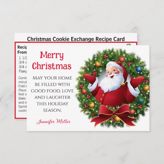 チョコナットクッキー交換レシピ共有クリスマス (正面/裏面)