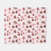 チョコハートバレンタインフリースブランケット フリースブランケット (正面(横))