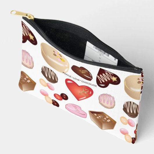 チョコパーソナライズされたキャンディハート アクセサリーポーチ (見開き)
