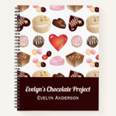 チョコパーソナライズされたキャンディハート ノートブック (正面)