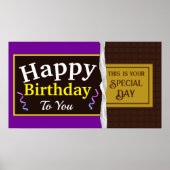 チョコパーソナライズされたキャンディバー誕生日バナー ポスター (正面)