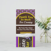 チョコパーソナライズされたキャンディバー サンキューカード (スタンド正面)