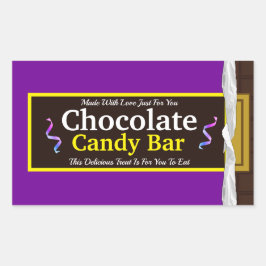 チョコパーソナライズされたキャンディバー 長方形シール