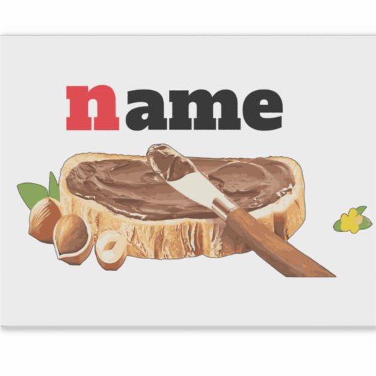 チョコパーソナライズされたコレートスプレッドラベルおもしろいノベルティ シール (正面)